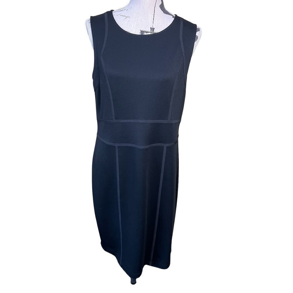 Ann Taylor Sleeveless Dress Black Knee Length Classic Casual Basic Soft Size 12